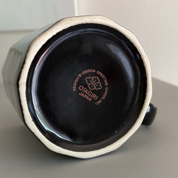 Otagiri Japan Vintage Cardinal Coffee Tea Mug Black Red Metallic Gold Detail - Picture 7 of 9